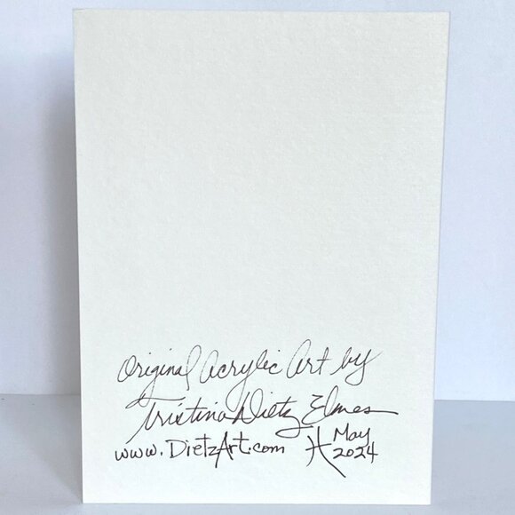 Fig Fruit Collage Art Handmade Original Blank Greeting Card and Envelope - Picture 4 of 4